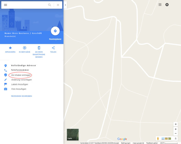 Google Maps Eintrag